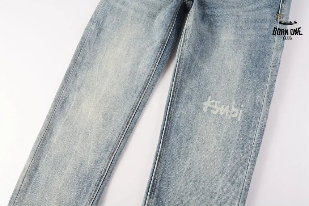 Calça Jeans Ksubi Azul Médio Lavada