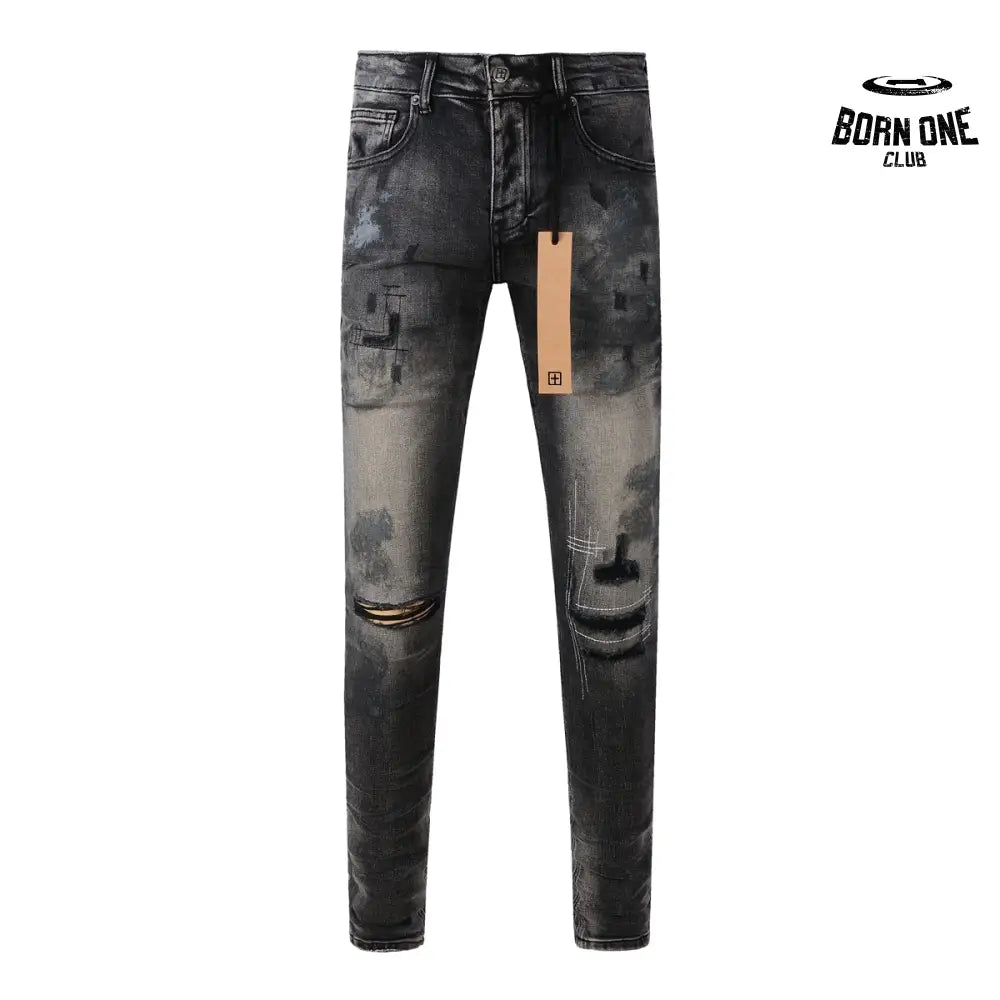 Calça Jeans Ksubi Cinza Lavada Patches