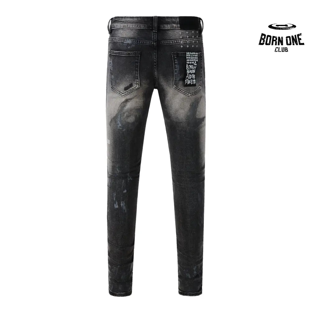 Calça Jeans Ksubi Cinza Lavada Patches