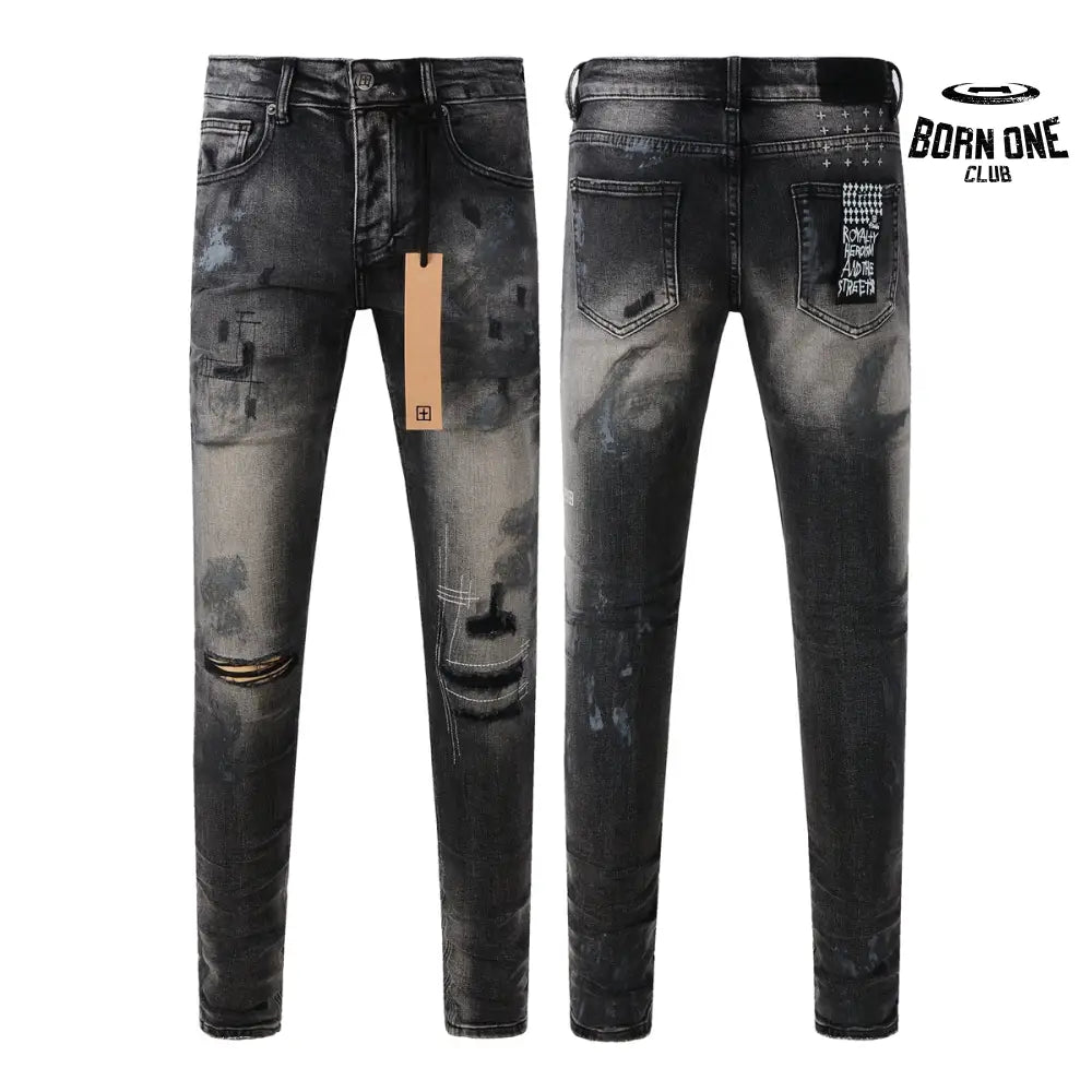 Calça Jeans Ksubi Cinza Lavada Patches