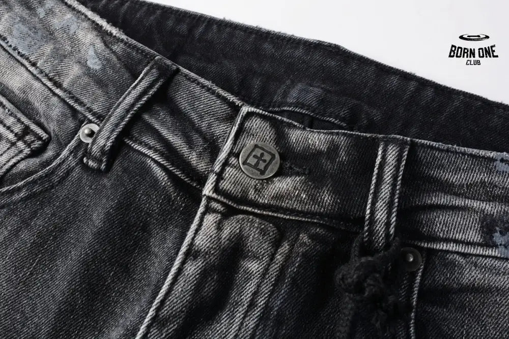 Calça Jeans Ksubi Cinza Lavada Patches