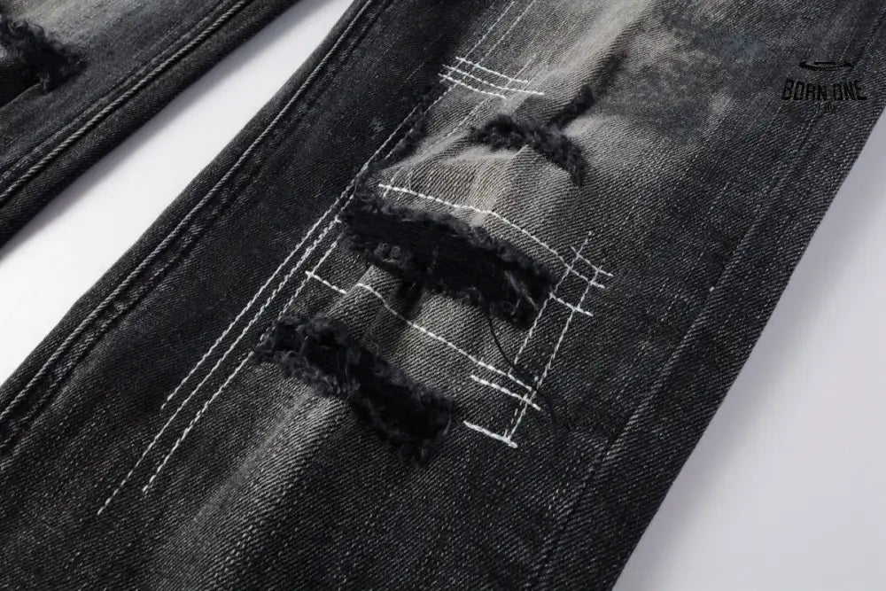 Calça Jeans Ksubi Cinza Lavada Patches