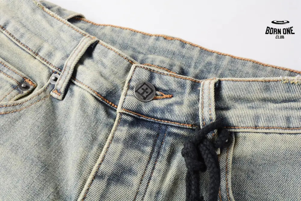 Calça Jeans Ksubi Verde Lavada Caveira