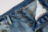 Calça Jeans Ksubi Azul Claro Destroyed Logo