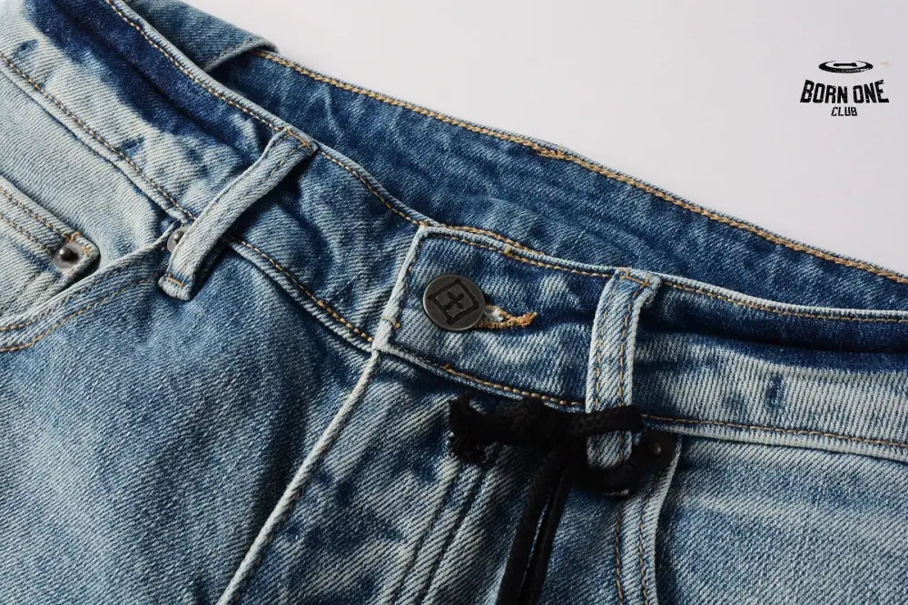 Calça Jeans Ksubi Azul Claro Destroyed Logo