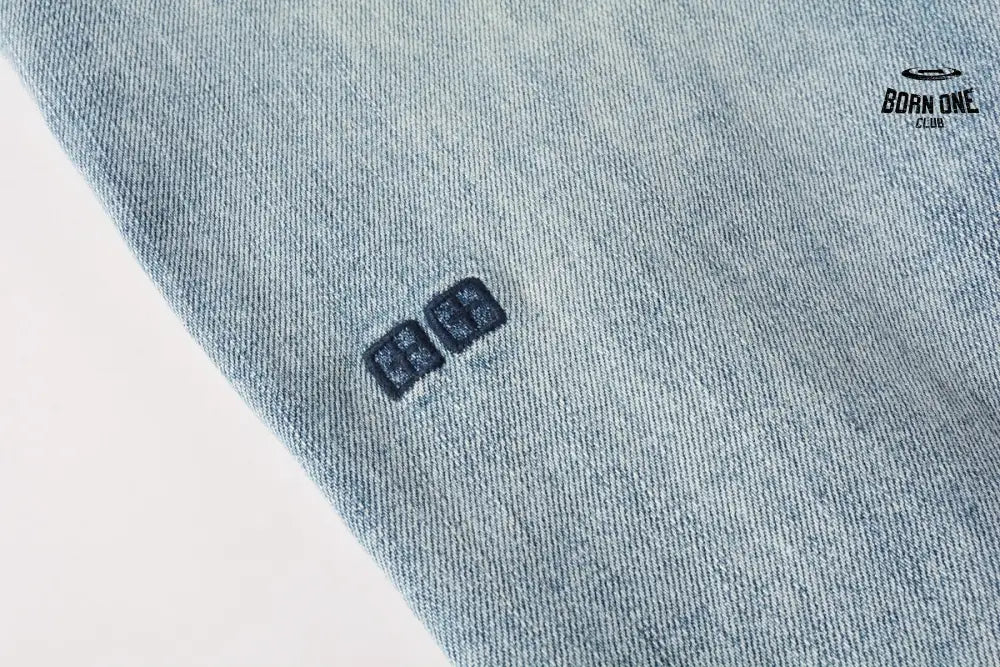 Calça Jeans Ksubi Azul Claro Destroyed Logo