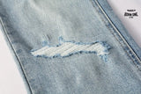 Calça Jeans Ksubi Azul Claro Destroyed Logo
