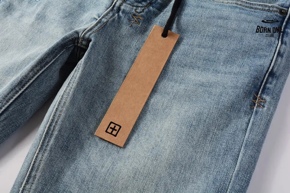 Calça Jeans Ksubi Azul Claro Destroyed Logo