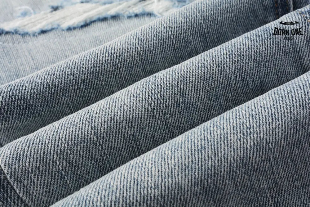 Calça Jeans Ksubi Azul Claro Destroyed Logo