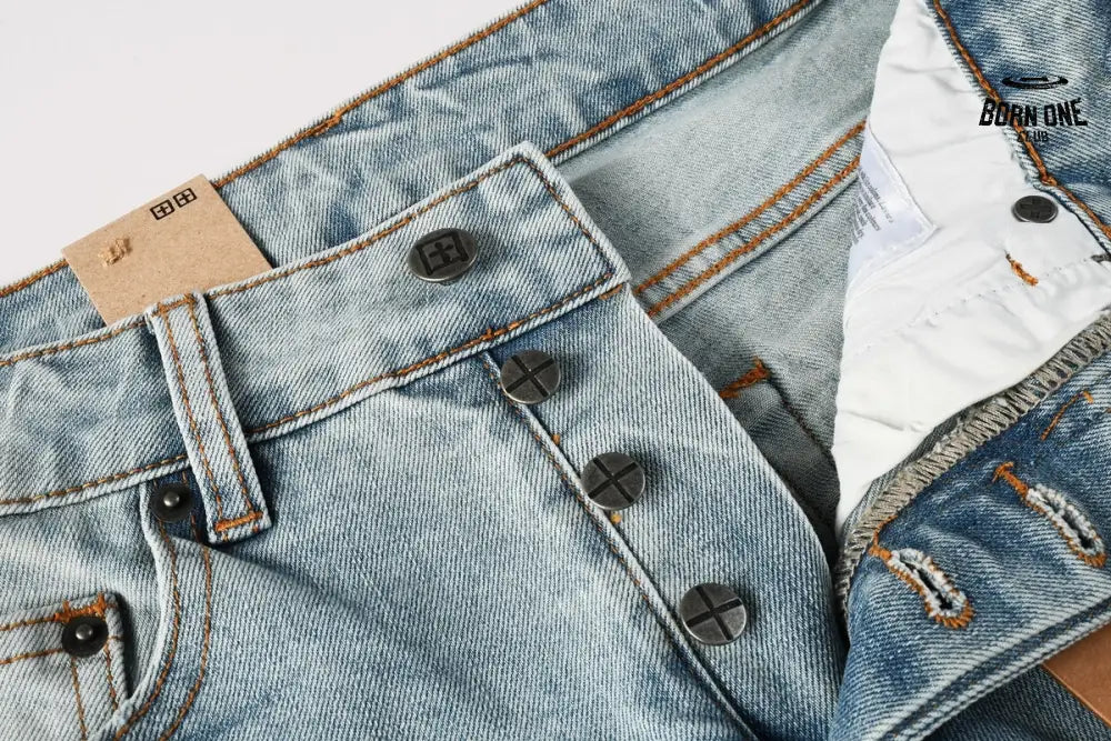 Calça Jeans Ksubi Azul Claro Logo Script