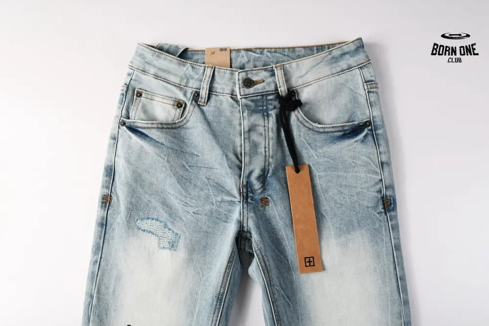 Calça Jeans Ksubi Azul Claro Logo Script