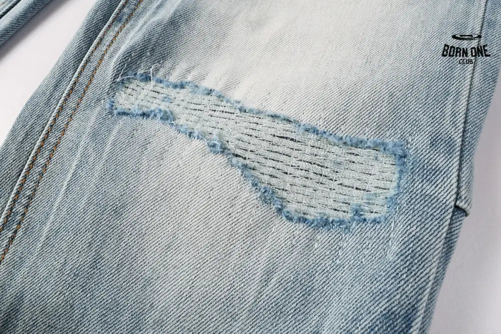 Calça Jeans Ksubi Azul Claro Logo Script