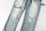 Calça Jeans Ksubi Azul Claro Logo Script