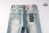 Calça Jeans Ksubi Azul Claro Logo Script