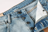 Calça Jeans Ksubi Azul Claro Corte no Joelho