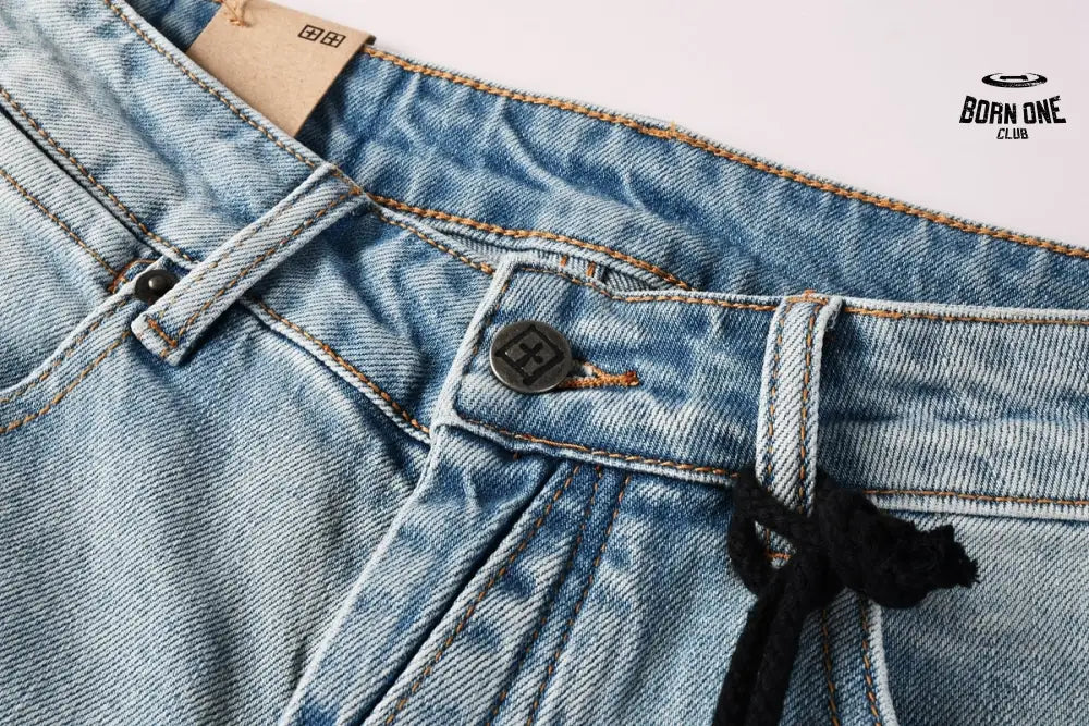 Calça Jeans Ksubi Azul Claro Corte no Joelho