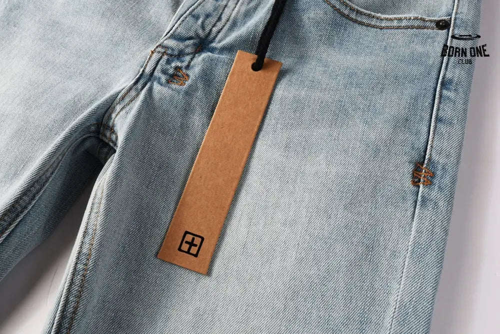 Calça Jeans Ksubi Azul Claro Corte no Joelho