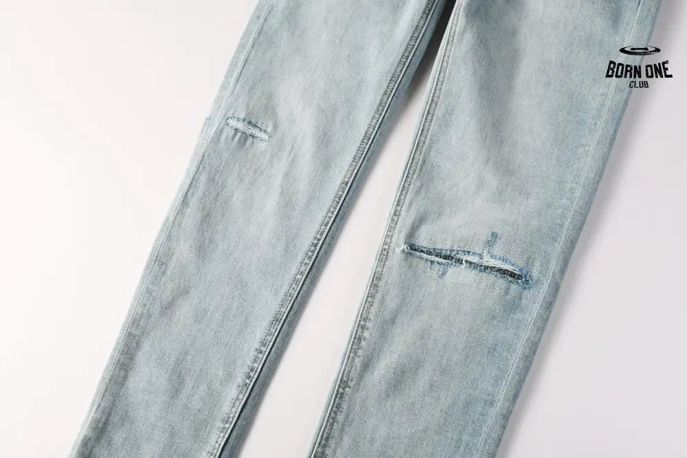Calça Jeans Ksubi Azul Claro Corte no Joelho
