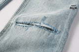Calça Jeans Ksubi Azul Claro Corte no Joelho