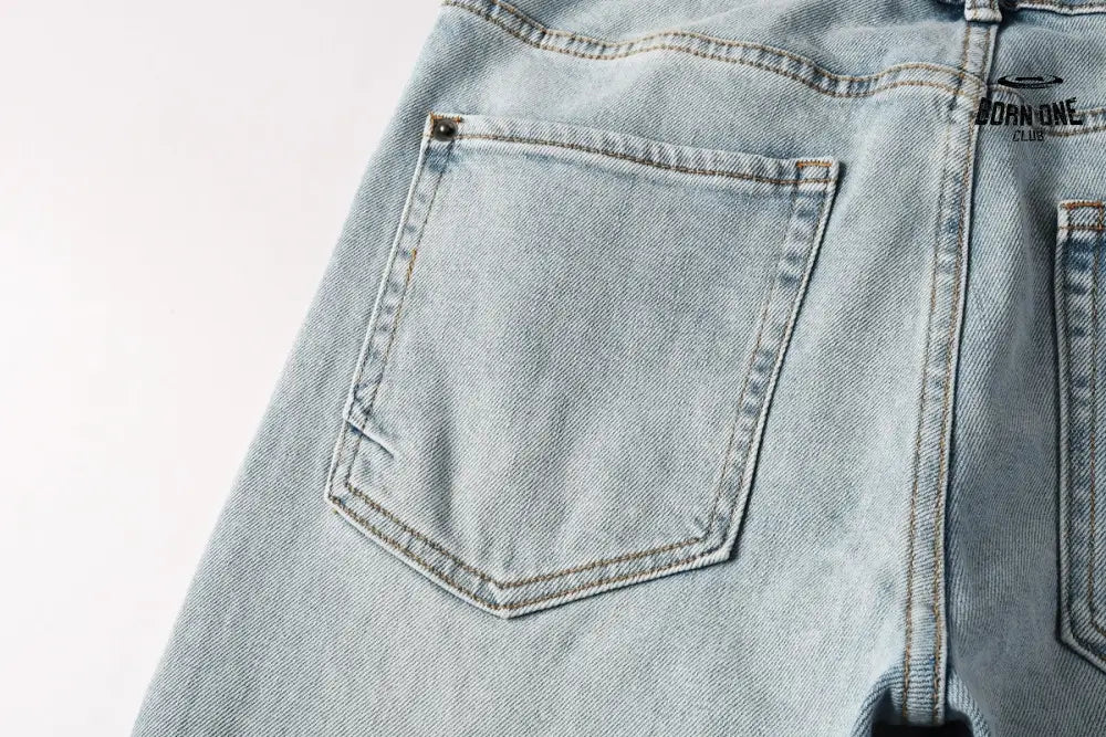 Calça Jeans Ksubi Azul Claro Corte no Joelho