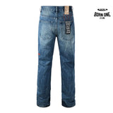 Calça Jeans Ksubi Reta Azul Médio Destroyed