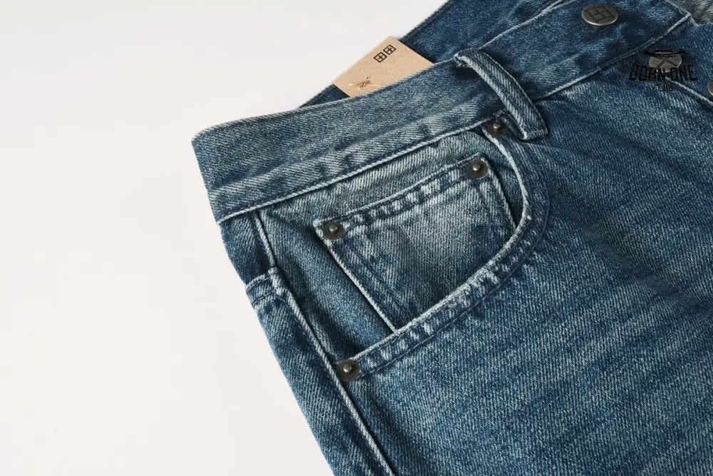Calça Jeans Ksubi Reta Azul Médio Destroyed