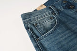 Calça Jeans Ksubi Reta Azul Médio Destroyed