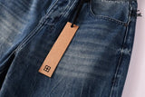 Calça Jeans Ksubi Reta Azul Médio Destroyed