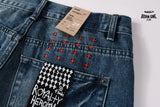 Calça Jeans Ksubi Reta Azul Médio Destroyed