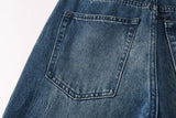 Calça Jeans Ksubi Reta Azul Médio Destroyed