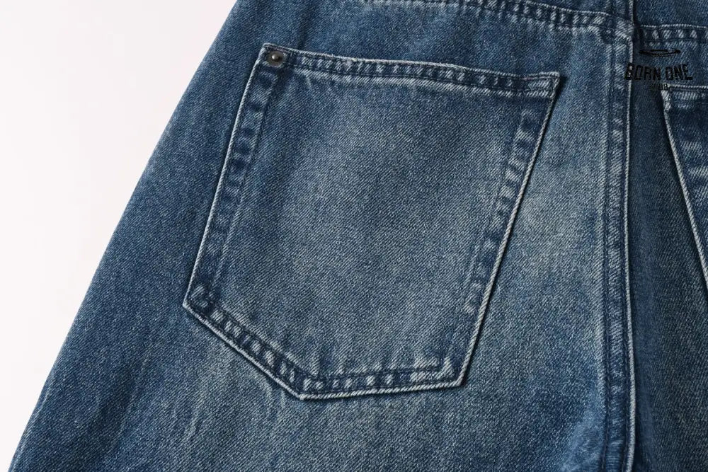 Calça Jeans Ksubi Reta Azul Médio Destroyed