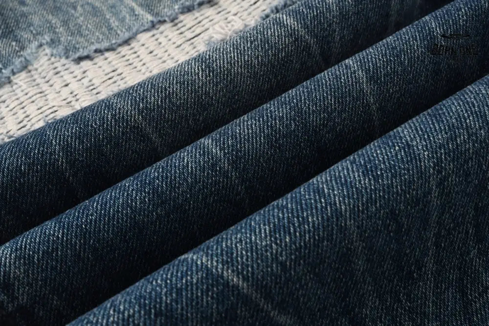 Calça Jeans Ksubi Reta Azul Médio Destroyed