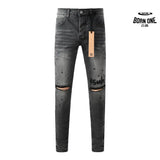 Calça Jeans Ksubi Cinza Escura Destroyed Logo