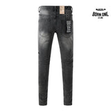 Calça Jeans Ksubi Cinza Escura Destroyed Logo