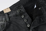 Calça Jeans Ksubi Cinza Escura Destroyed Logo