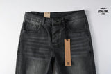 Calça Jeans Ksubi Cinza Escura Destroyed Logo