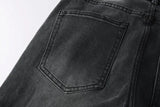 Calça Jeans Ksubi Cinza Escura Destroyed Logo