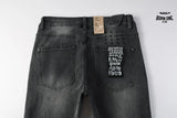 Calça Jeans Ksubi Cinza Escura Destroyed Logo