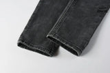 Calça Jeans Ksubi Cinza Escura Destroyed Logo