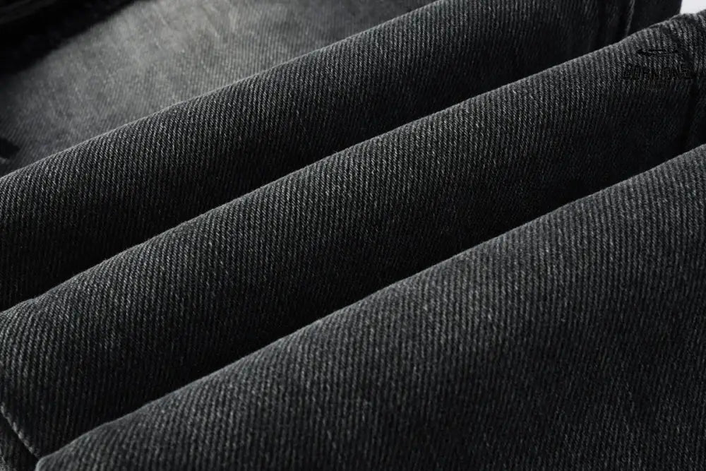 Calça Jeans Ksubi Cinza Escura Destroyed Logo