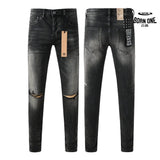 Calça Jeans Ksubi Preta Lavada Joelho Rasgado