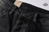 Calça Jeans Ksubi Preta Lavada Joelho Rasgado