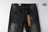 Calça Jeans Ksubi Preta Lavada Joelho Rasgado