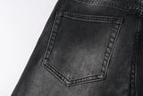 Calça Jeans Ksubi Preta Lavada Joelho Rasgado