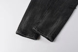 Calça Jeans Ksubi Preta Lavada Joelho Rasgado