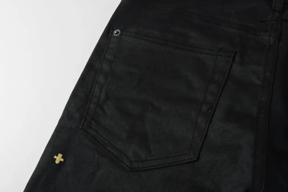 Calça Jeans Ksubi Preta Tachas Douradas