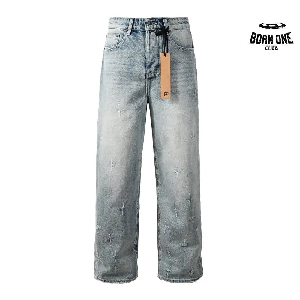Calça Jeans Ksubi Reta Azul Lavada