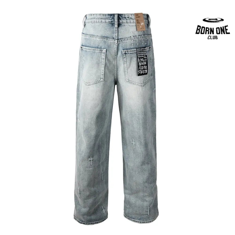 Calça Jeans Ksubi Reta Azul Lavada