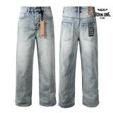 Calça Jeans Ksubi Reta Azul Lavada