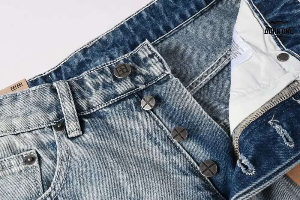 Calça Jeans Ksubi Reta Azul Lavada